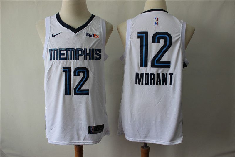 Men Memphis Grizzlies #12 Morant White Nike NBA Jerseys->los angeles clippers->NBA Jersey